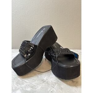 Women’s NOBO No Boundaries‎ Ashton Y2K Platform Sandal Black Size 8 New Slip On